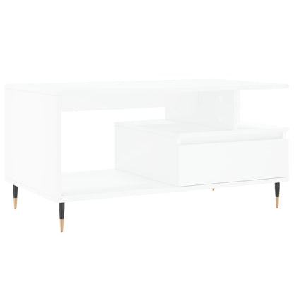 Salongbord Sofabord Hvit 90x49x45 cm