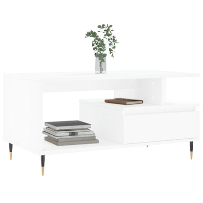 Salongbord Sofabord Hvit 90x49x45 cm