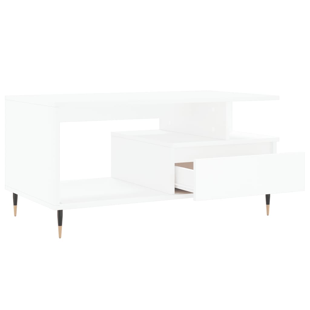 Salongbord Sofabord Hvit 90x49x45 cm