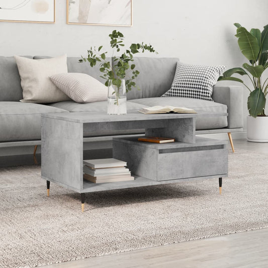 Salongbord Sofabord Betonggrå 90x49x45 cm