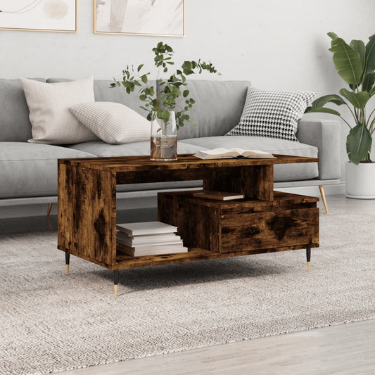 Salongbord Sofabord Røkt Eik 90x49x45 cm