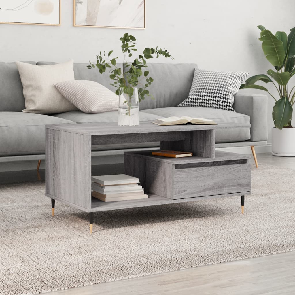 Salongbord Sofabord Sonoma Grå 90x49x45 cm