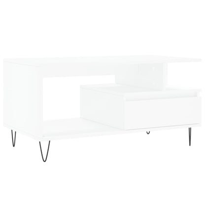 Salongbord Sofabord Hvit 90x49x45 cm