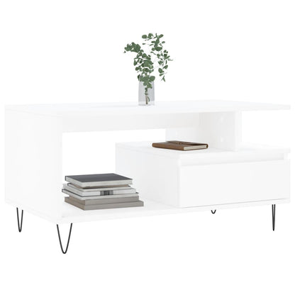 Salongbord Sofabord Hvit 90x49x45 cm