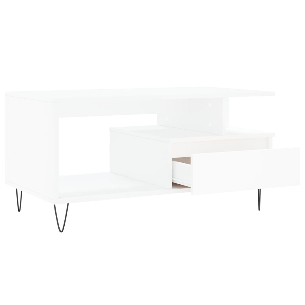 Salongbord Sofabord Hvit 90x49x45 cm