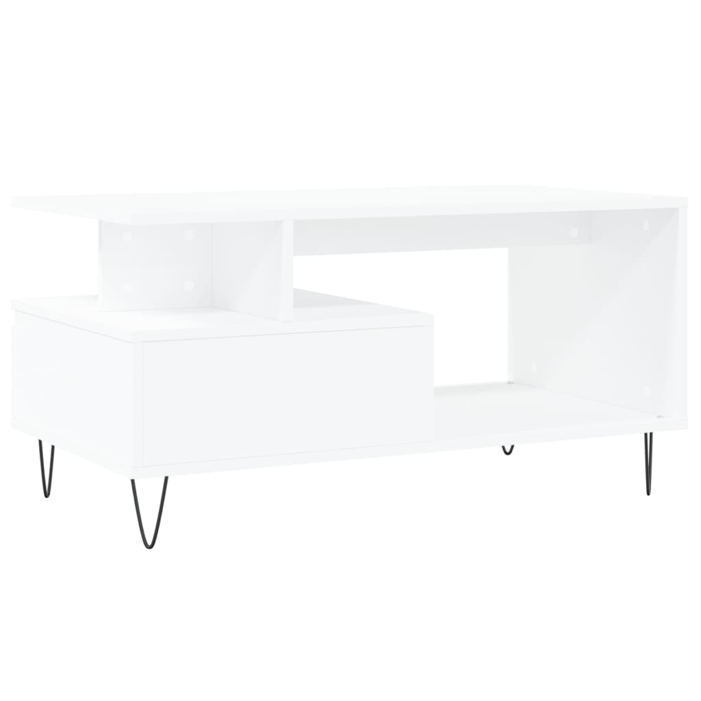 Salongbord Sofabord Hvit 90x49x45 cm
