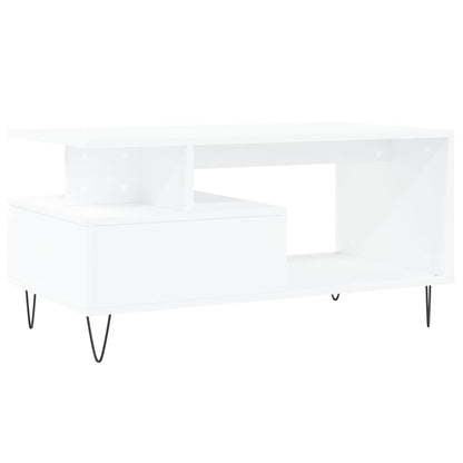Salongbord Sofabord Hvit 90x49x45 cm