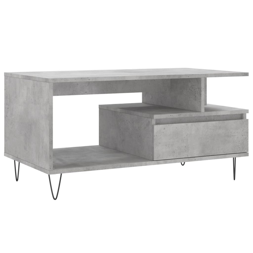 Salongbord Sofabord Betonggrå 90x49x45 cm