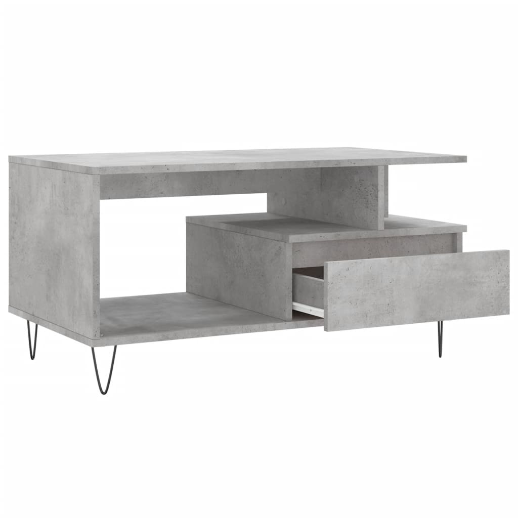 Salongbord Sofabord Betonggrå 90x49x45 cm
