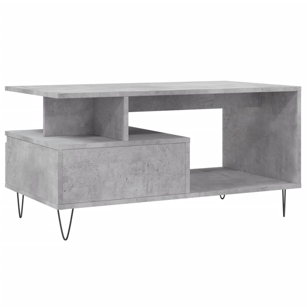 Salongbord Sofabord Betonggrå 90x49x45 cm