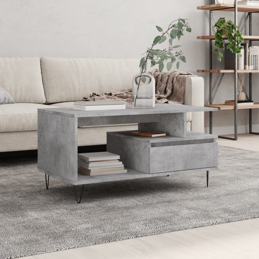 Salongbord Sofabord Betonggrå 90x49x45 cm