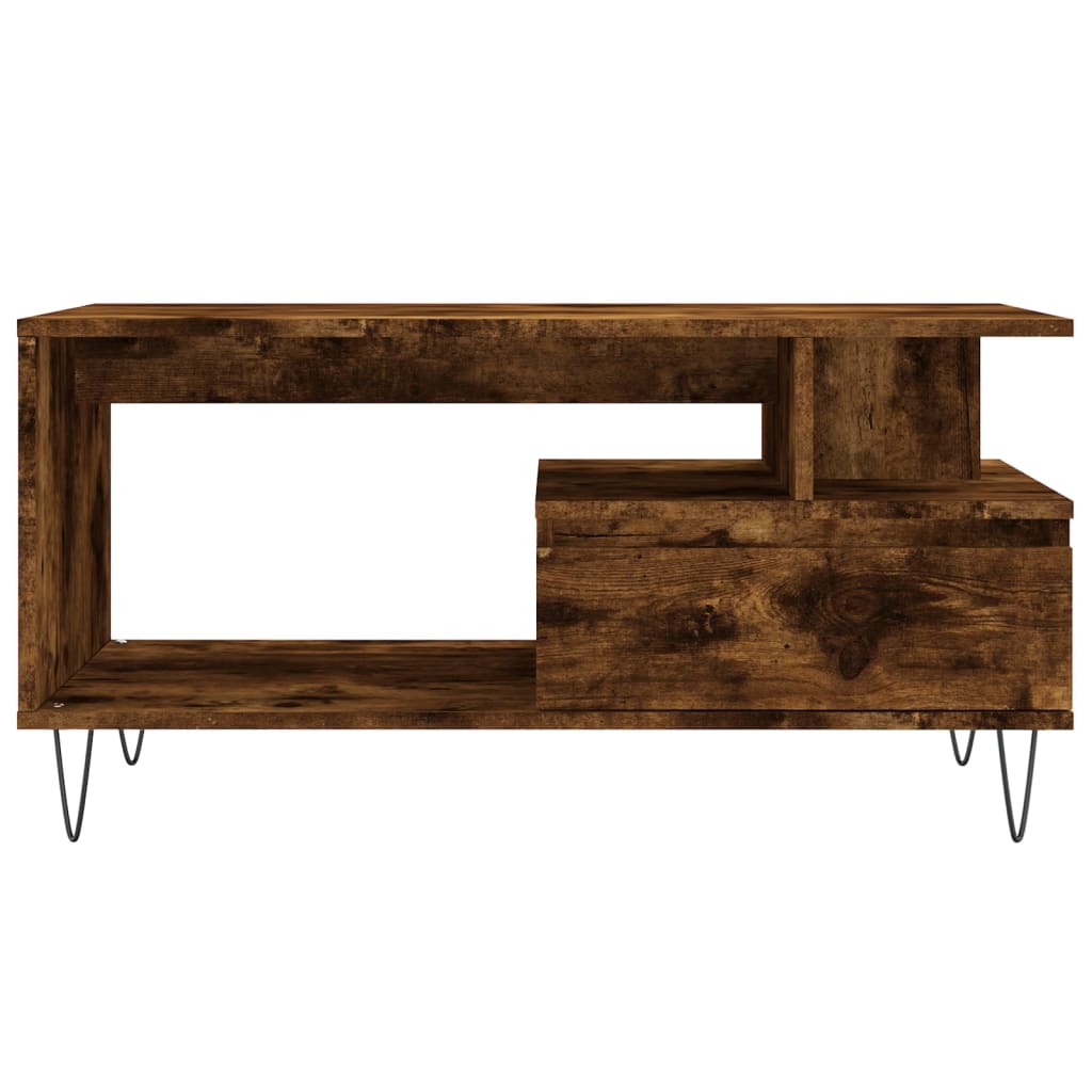 Salongbord Sofabord Røkt Eik 90x49x45 cm