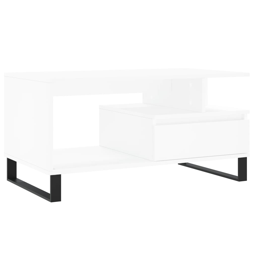 Salongbord Sofabord Hvit 90x49x45 cm