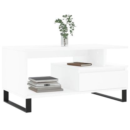 Salongbord Sofabord Hvit 90x49x45 cm
