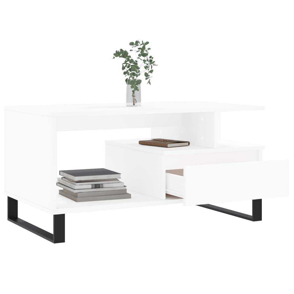 Salongbord Sofabord Hvit 90x49x45 cm