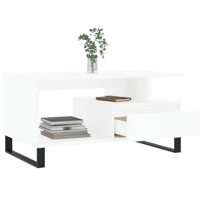 Salongbord Sofabord Hvit 90x49x45 cm