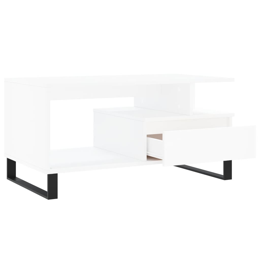 Salongbord Sofabord Hvit 90x49x45 cm