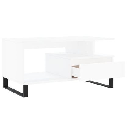 Salongbord Sofabord Hvit 90x49x45 cm