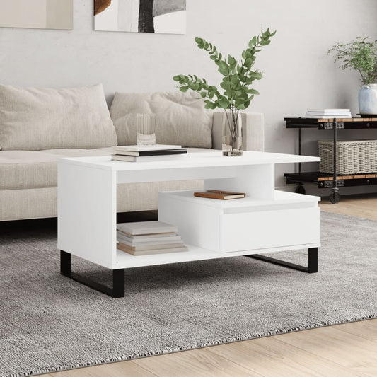 Salongbord Sofabord Hvit 90x49x45 cm