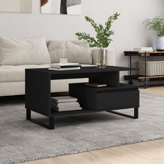 Salongbord Sofabord Svart 90x49x45 cm