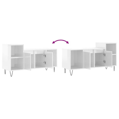 TV-Møbel Høyglans Hvit TV-benk 100x35x55 cm