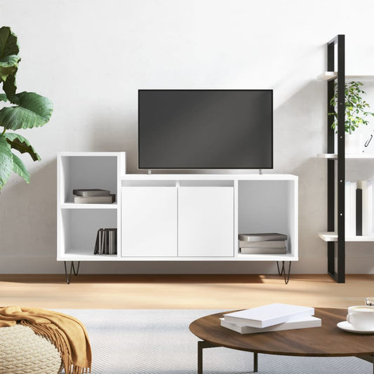 TV-Møbel Høyglans Hvit Tv-benk 100x35x55 cm