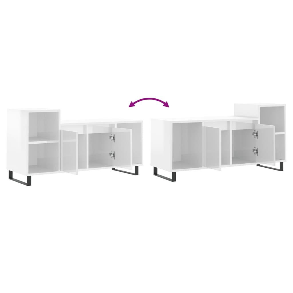 TV-Møbel Høyglans Hvit TV-benk 100x35x55 cm