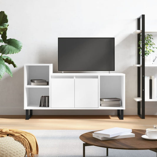 TV-Møbel Høyglans Hvit Tv-benk 100x35x55 cm