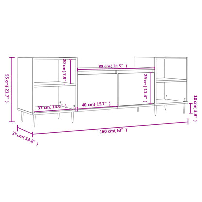 TV-Møbel Høyglans Hvit Tv-benk 160x35x55 cm