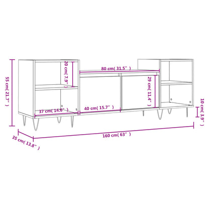 TV-Møbel Høyglans Hvit Tv-benk 160x35x55 cm