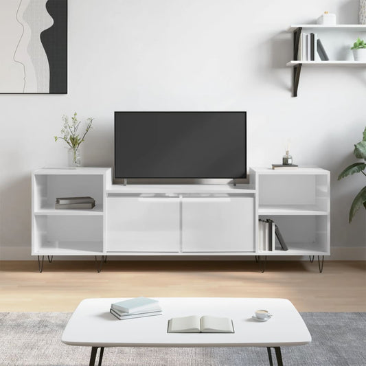TV-Møbel Høyglans Hvit TV-benk 160x35x55 cm