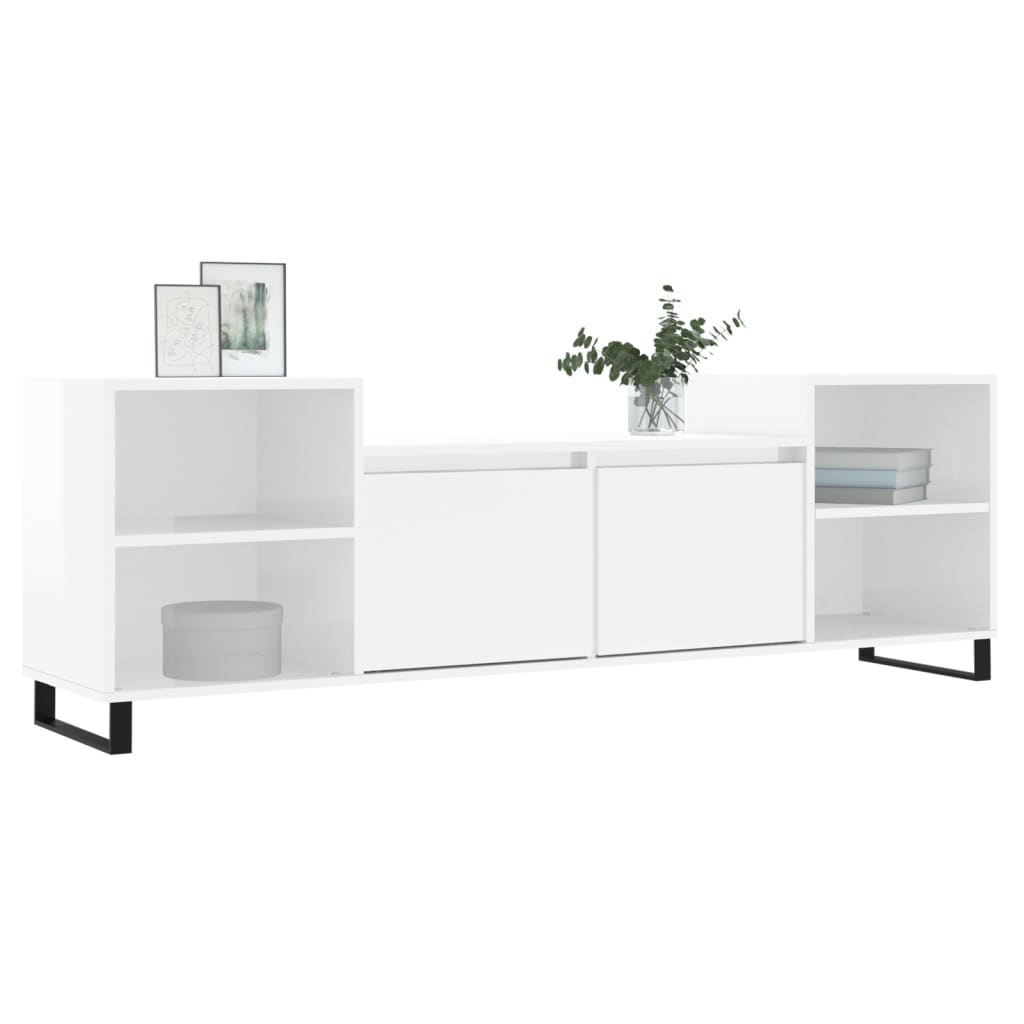 TV-Møbel Høyglans Hvit TV-benk 160x35x55 cm