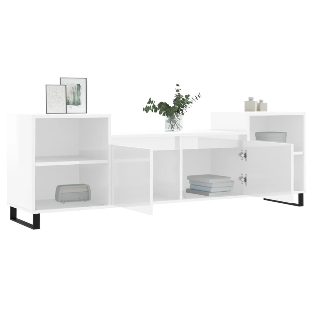 TV-Møbel Høyglans Hvit TV-benk 160x35x55 cm