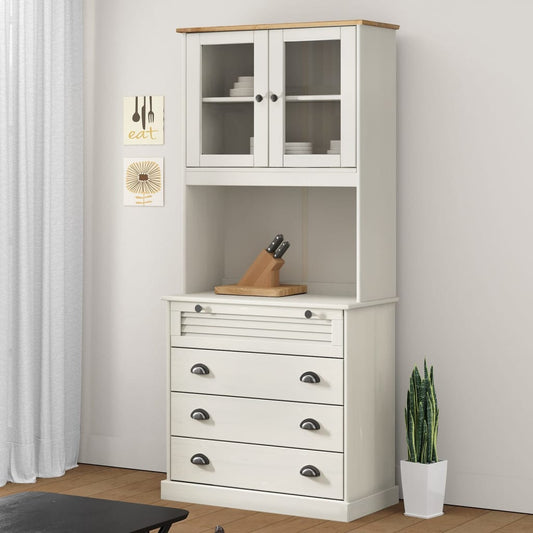Skap Hvit VIGO Hvit 80x40x176 cm heltre furu