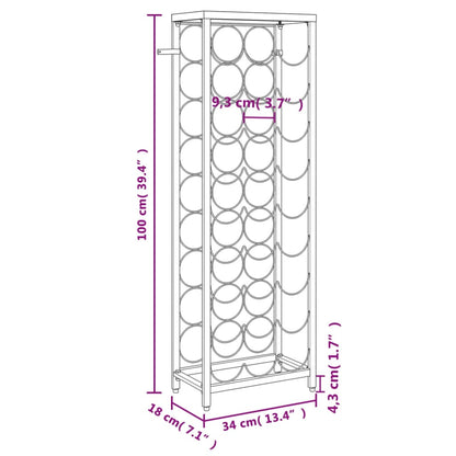 Vinstativ for 27 flasker Svart 34x18x100 cm smijern