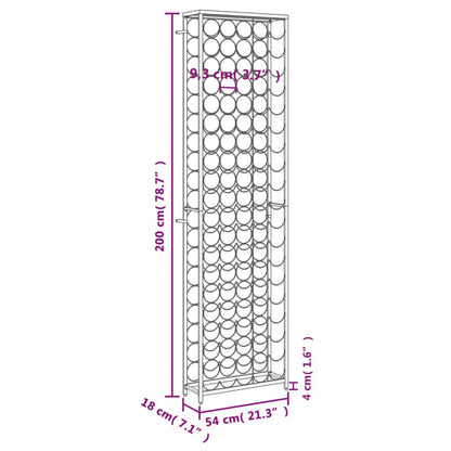 Vinstativ for 95 flasker Svart 54x18x200 cm smijern