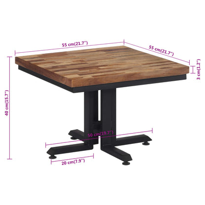 Barbord rundt 55x55x40 cm gjenvunnet heltre teak