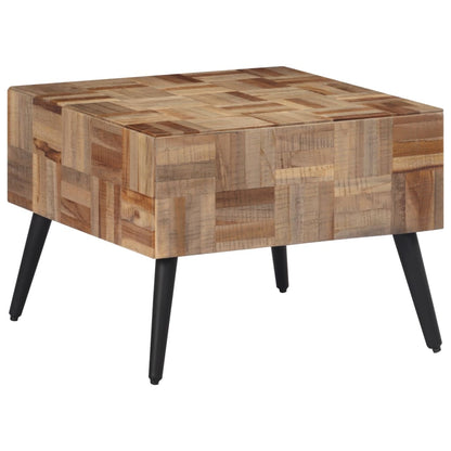 Salongbord Sofabord Grå 55x55x40 cm gjenvunnet heltre teak