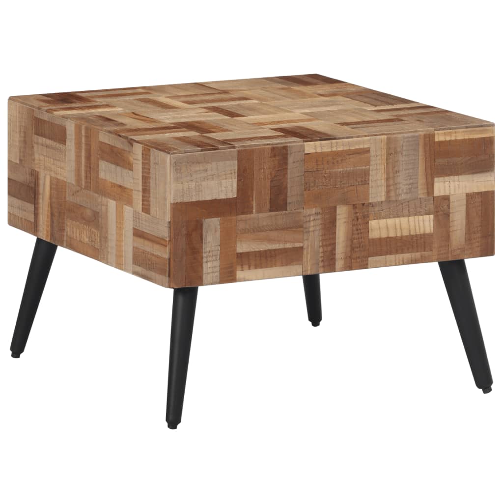 Salongbord Sofabord Grå 55x55x40 cm gjenvunnet heltre teak