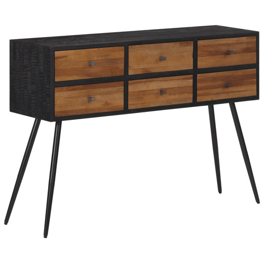 Avlastningsbord Konsollbord Tre med skuffer 116x30x76 cm gjenvunnet heltre teak