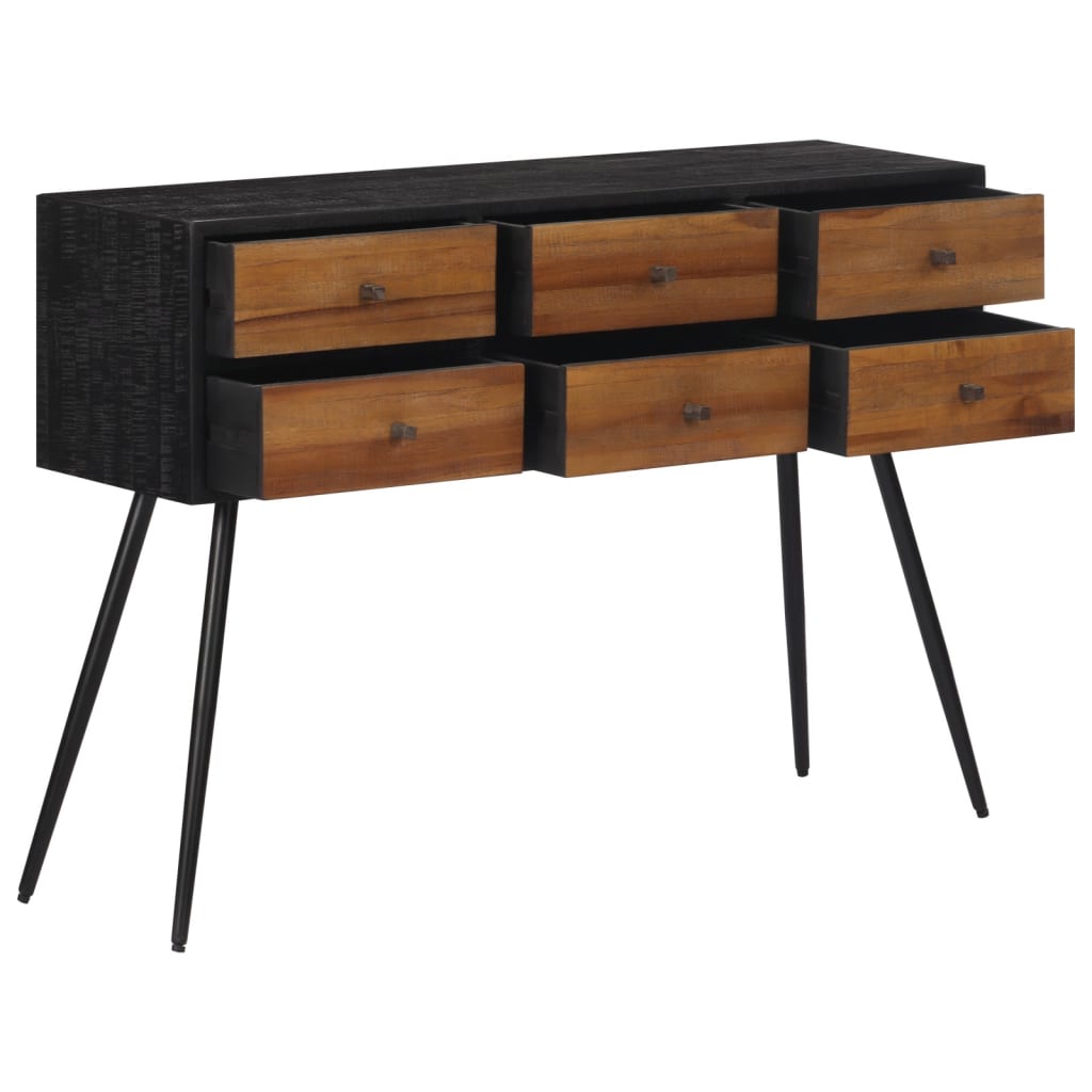 Avlastningsbord Konsollbord Tre med skuffer 116x30x76 cm gjenvunnet heltre teak