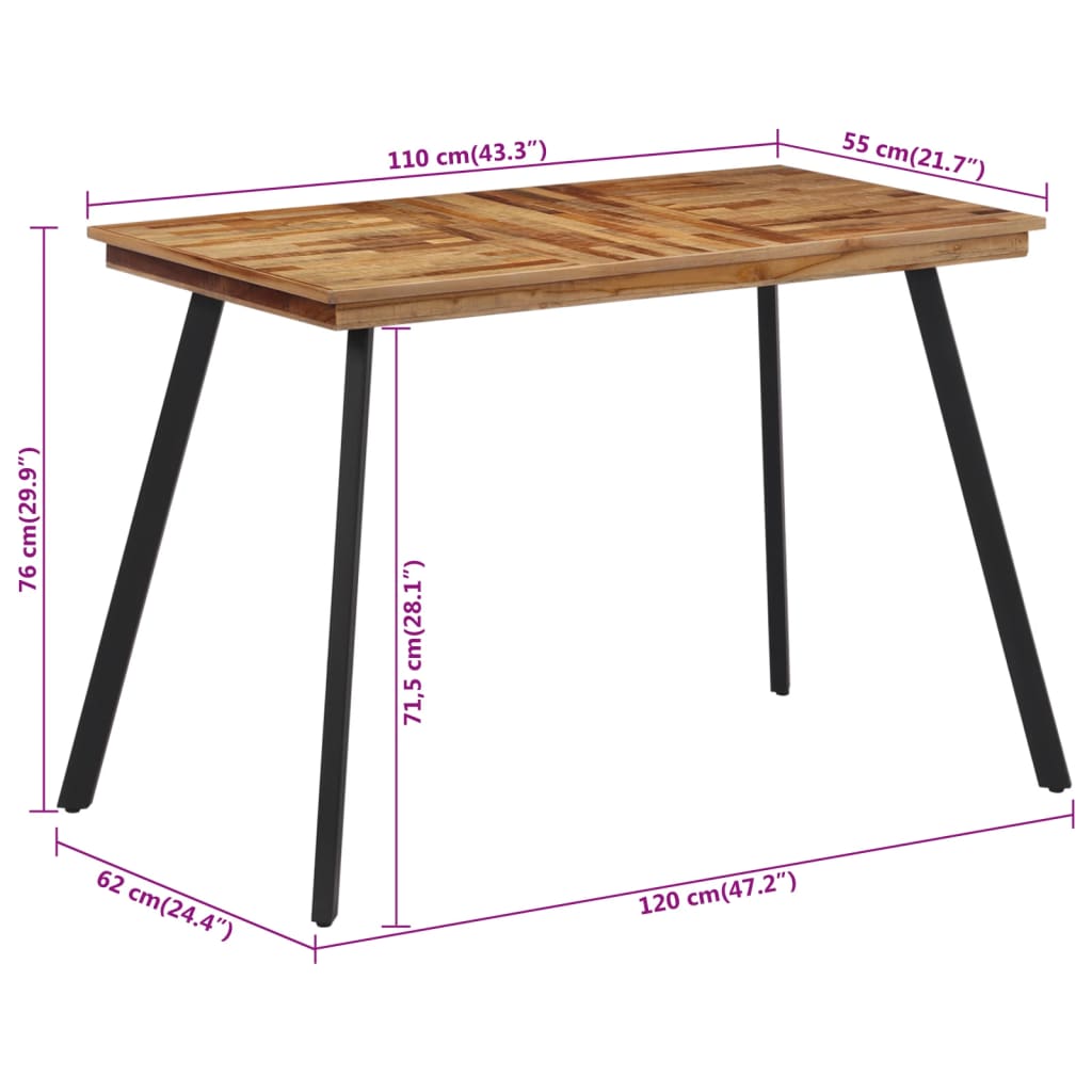Spisebord Kjøkkenbord Tre 120x62x76 cm heltre teak