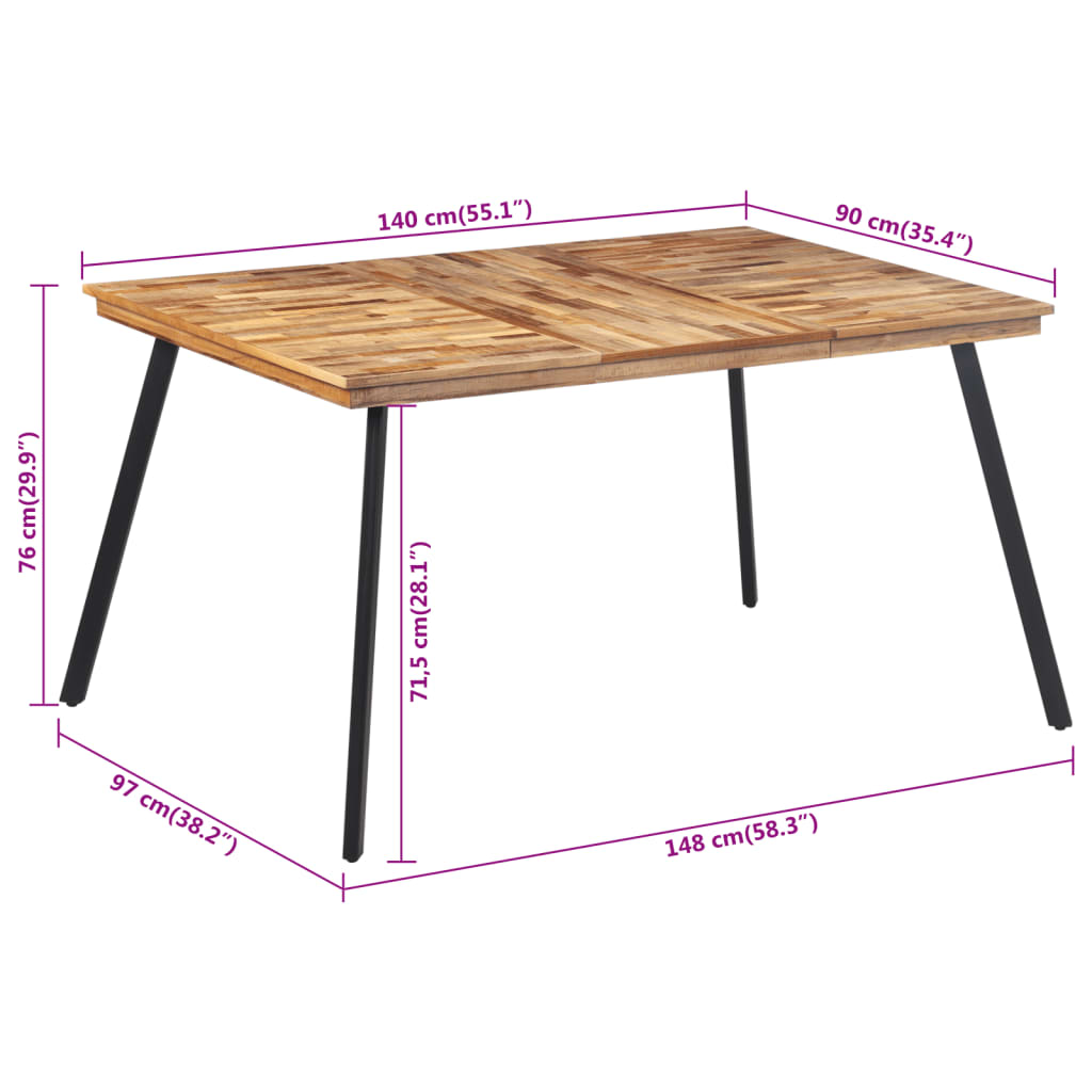 Spisebord Kjøkkenbord Tre 148x97x76 cm heltre teak