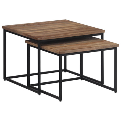 Salongbord Sofabord Tre 2 stk heltre teak