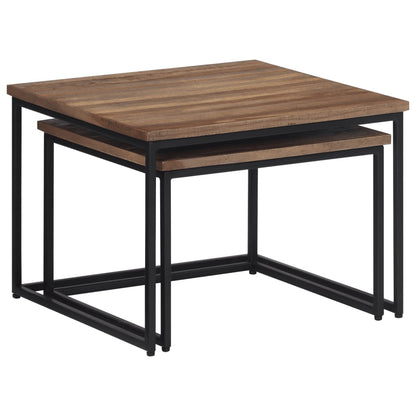 Salongbord Sofabord Tre 2 stk heltre teak