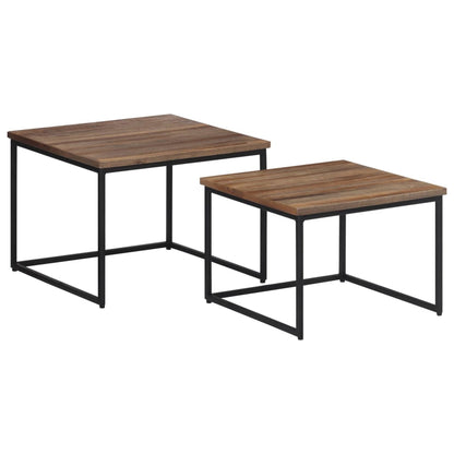 Salongbord Sofabord Tre 2 stk heltre teak