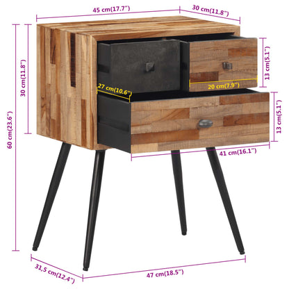 Nattbord Sengbord Tre heltre teak 47x31,5x60 cm