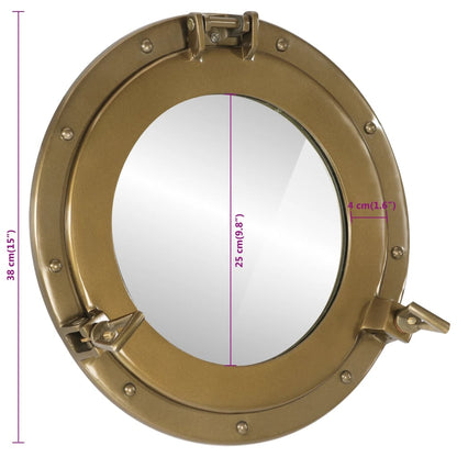 Kuøyespeil vegghengt Φ38 cm aluminium og glass