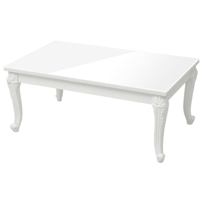 Salongbord Sofabord Høyglans Hvit 100x50x42 cm