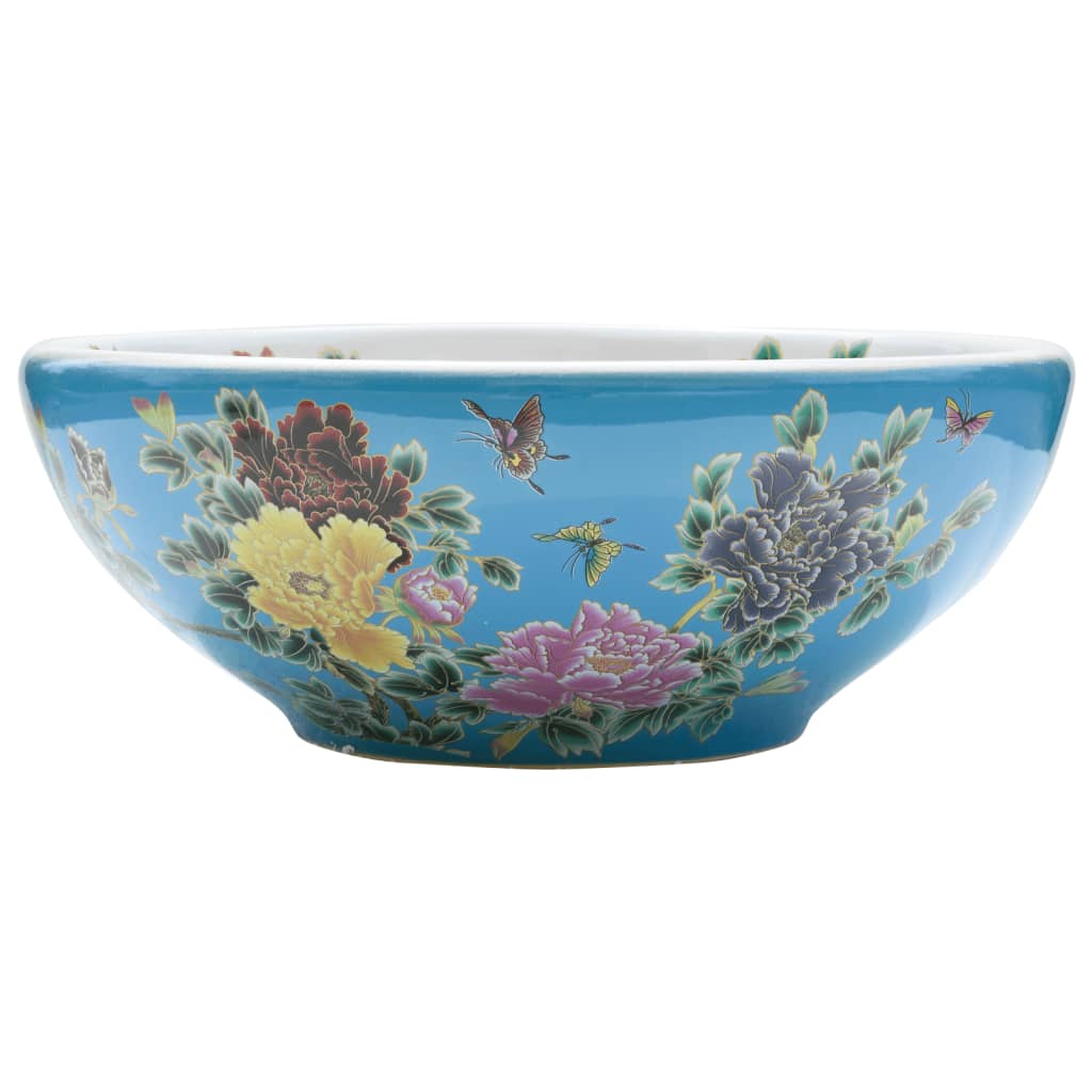 Benkeservant flerfarget rund Φ41x14 cm keramikk
